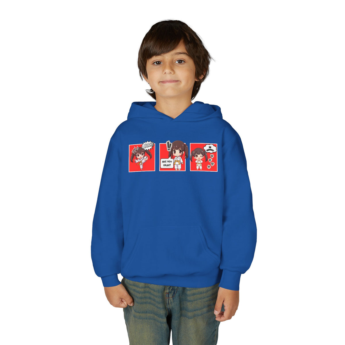 Are You Okay? Youth Heavy Blend Hoodie