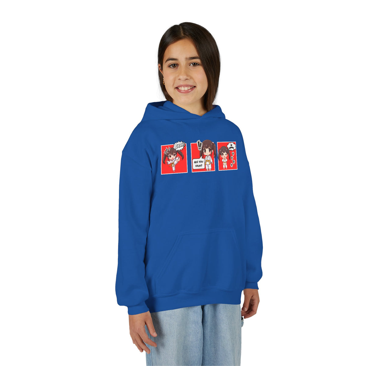 Are You Okay? Youth Heavy Blend Hoodie