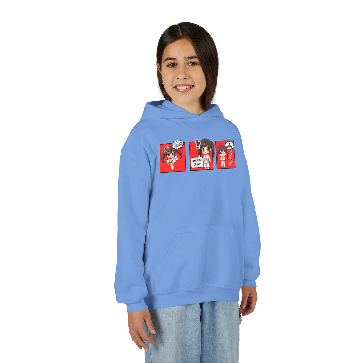 Are You Okay? Youth Heavy Blend Hoodie
