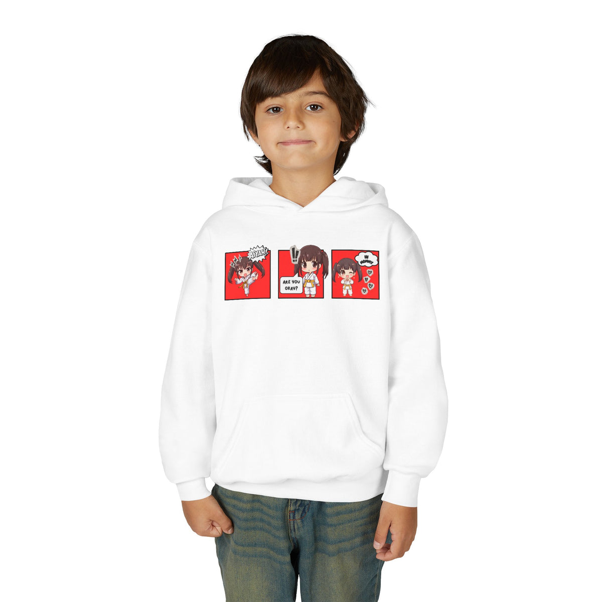 Are You Okay? Youth Heavy Blend Hoodie