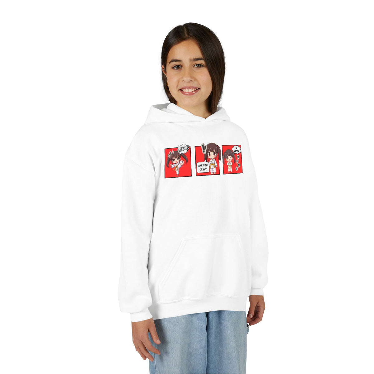 Are You Okay? Youth Heavy Blend Hoodie